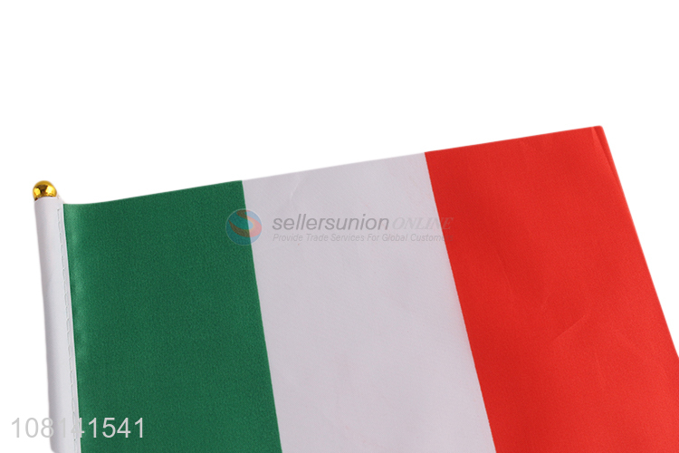 Wholesale Mini National Flags Plastic Pole Polyester Hand Flag