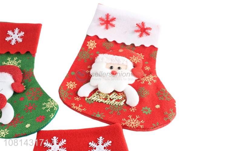 Wholesale linen cartoon Christmas stocking Christmas ornaments