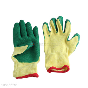 China supplier 10 stitches cotton <em>latex</em> crinkle work <em>gloves</em>