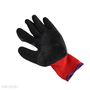 Good quality 13 stitches polyester <em>latex</em> crinkle work <em>gloves</em>