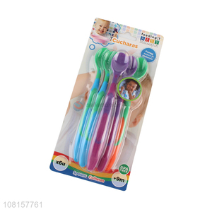 Latest products multicolor baby feeding spoon with long handle