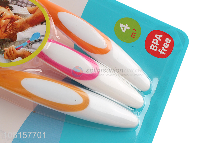 Best selling 2pieces soft baby training spoons set