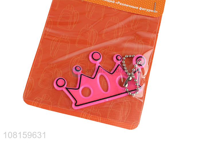 Latest Crown Shape Safety Reflective Keychain Reflective Pendant