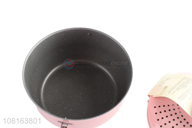 Best selling pink soup pots with lid for cookware