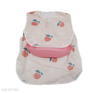 Yiwu wholesale pink EVA saliva towel baby eating bibs