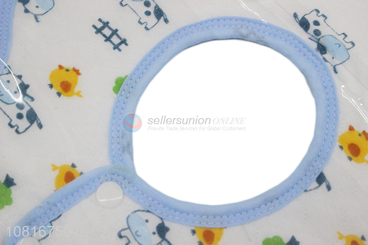 Wholesale price blue printed saliva towel portable baby bibs