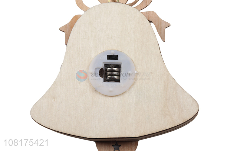 Custom Christmas Bell Shape Wooden Decorative Lamp