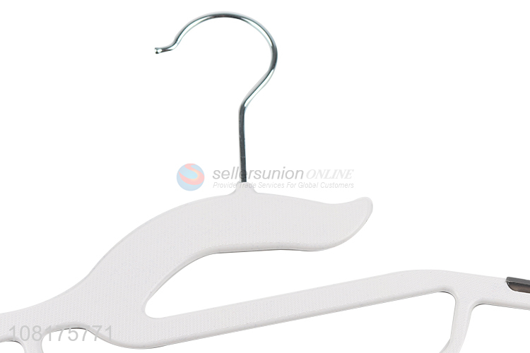 Wholesale wet and dry use anti-slip flocking clothes hanger for skirts