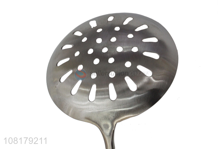 Wholesale stainless steel slotted ladle with wooden handle