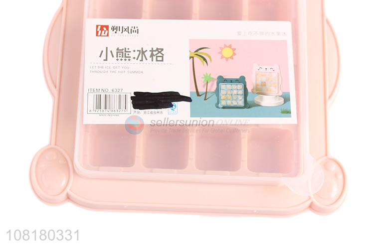 China supplier bear ice cube tray with lid, easy toy push and pop out