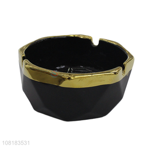 China supplier black simple desktop <em>ashtray</em> ceramic ornaments