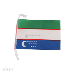 Wholesale decorative hand-held Uzbekistan national country flag on stick