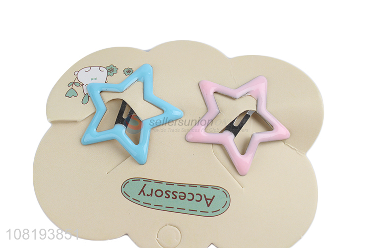 Hot selling cute pentagram hair clips for girls