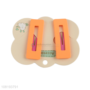 High quality orange kids girls hair clips for sale