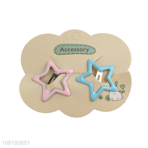 Hot selling cute pentagram hair clips for girls