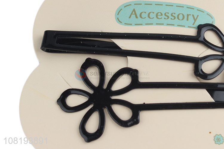 New products black simple hairpins fashion bangs clips