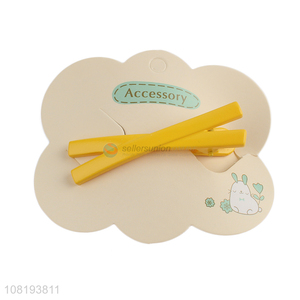 Good sale yellow cute bangs clips kids girls hairpins