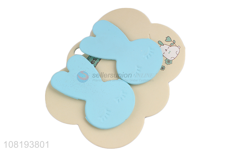 Yiwu supplier blue cute bunny clips girls cartoon hairpins