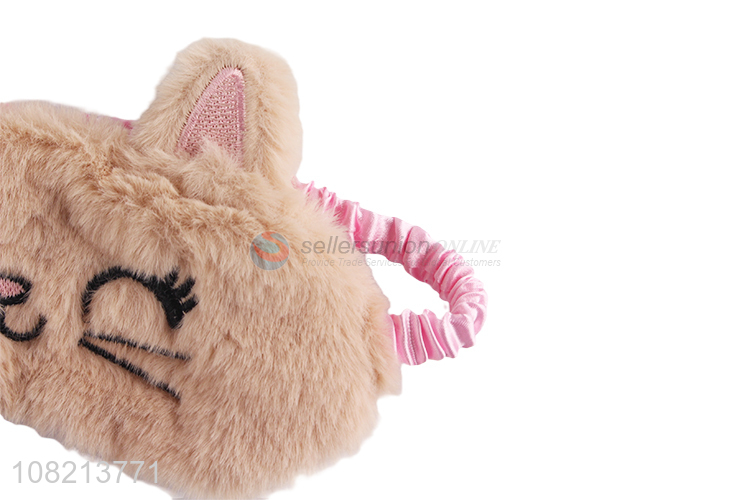 Cute Cat Design Plush Eye Mask Comfortable Blindfold Sleep Mask