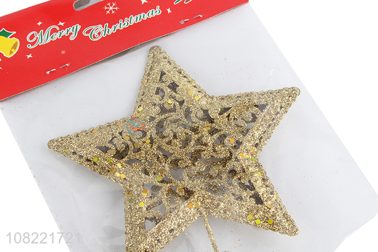 Hot Sale Metal Hollow Out Star For Christmas Tree Decoration