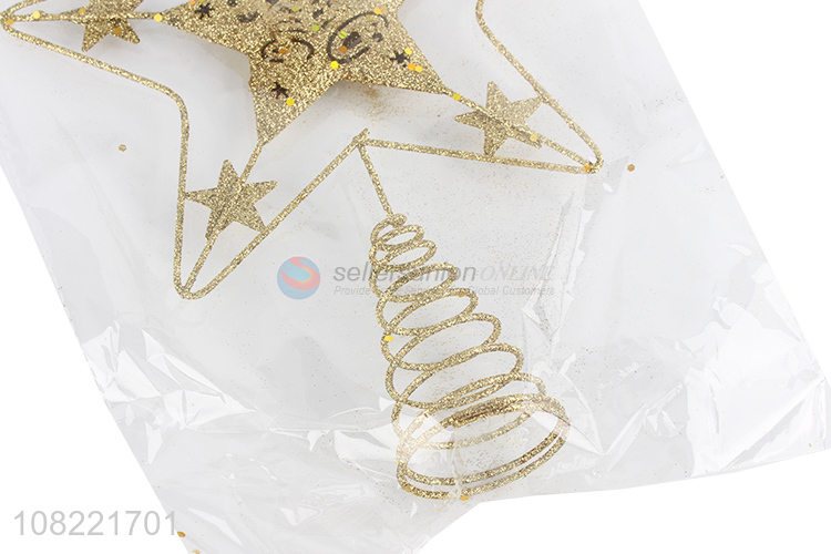 New Arrival Christmas Tree Decoration Glitter Top Star