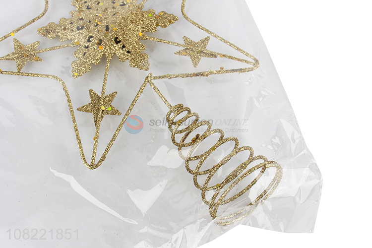 Wholesale Glitter Five-Pointed Star Ornament Christmas Tree Top Star