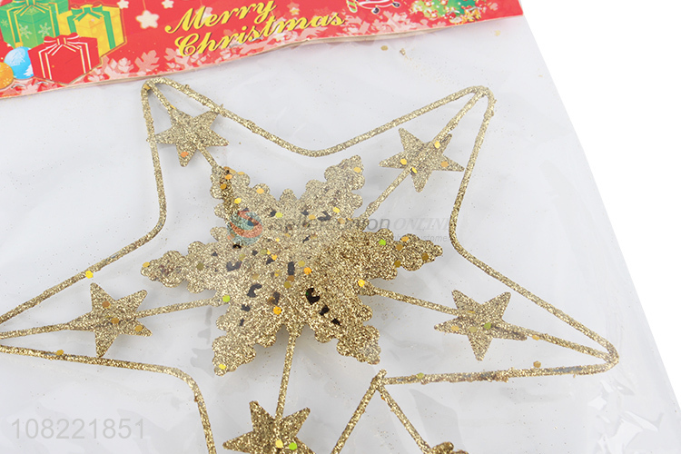 Wholesale Glitter Five-Pointed Star Ornament Christmas Tree Top Star