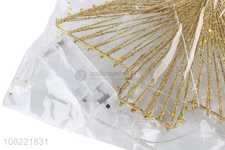 Custom Golden Christmas Tree Shape Christmas Decoration With Light