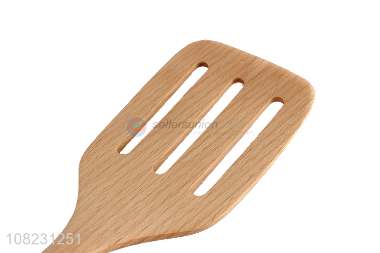 Good Sale Wooden Slotted Turner Spatula For Kitchen Cooking