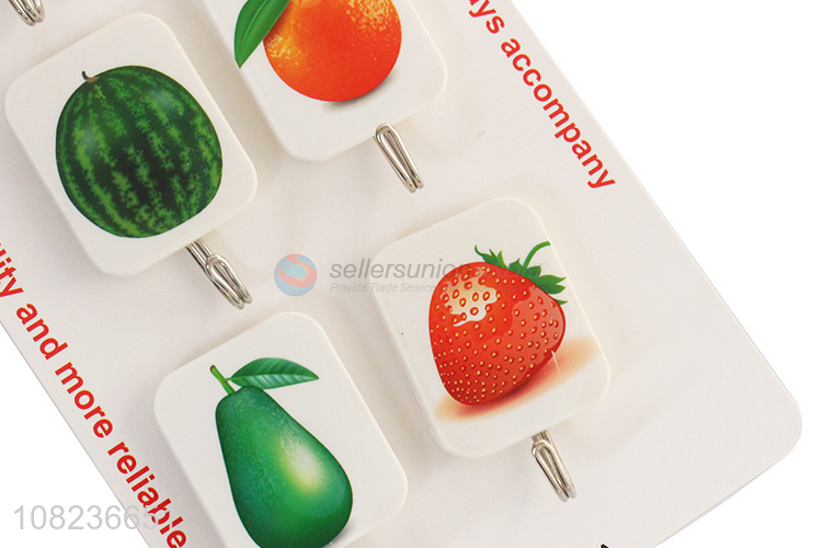 Wholesale 6 Pieces Fruit Pattern Sticky Hooks Wall Hook Set