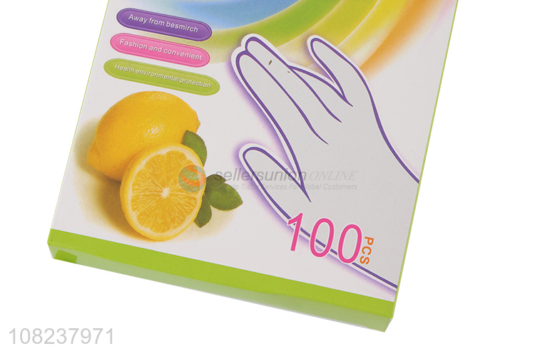 Low price 100 pieces disposable plastic gloves for food handling