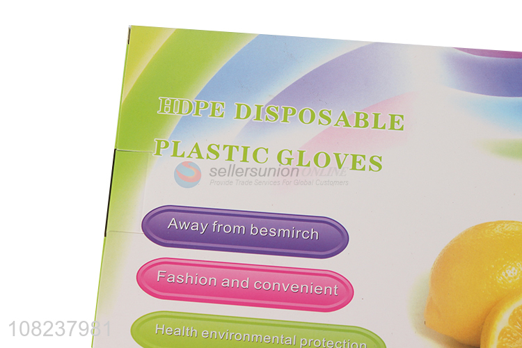 High quality 200 pieces BPA free disposable polyethylene hand gloves