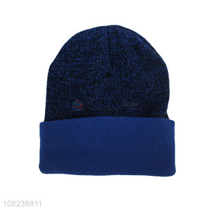 Hot selling winter fleece lined knitted beanies for men and women