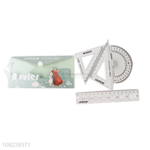 New Arrival Students Geometry Set Transparent Ruler Set