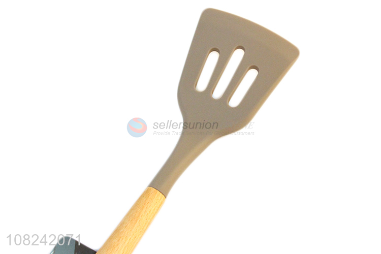 New arrival household kitchen bamboo handle slotted spatula