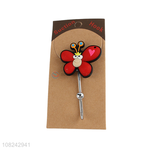 Low price cartoon butterfly strong suction hooks for glass window