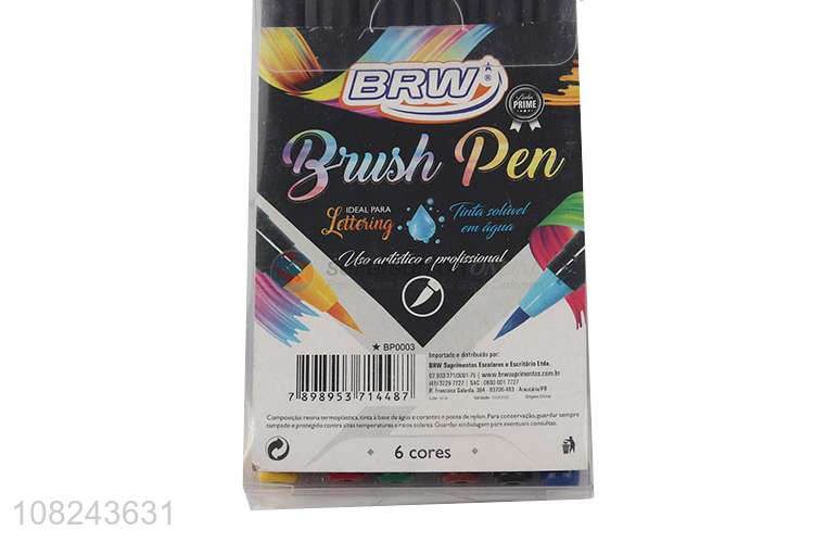 High Quality 6 Pieces Watercolor Brush Pen Set