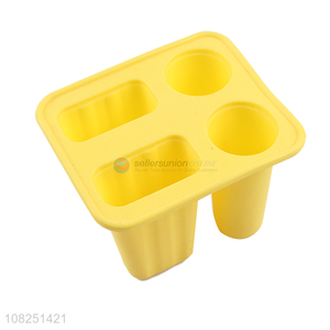 Good quality yellow silicone durable popsicle mould for household