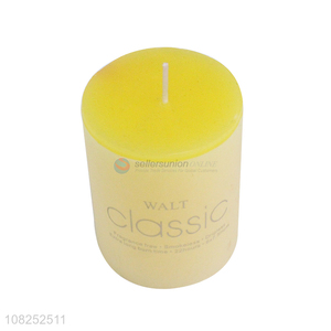 Factory Wholesale Yellow Classic Cylinder Wax Scented Candle