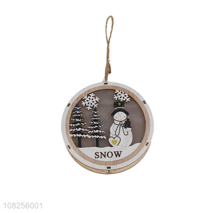 China supplier led light hanging <em>wooden</em> slice <em>craft</em> Christmas decor