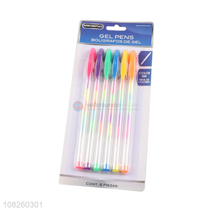 Hot selling 6 pieces rainbow color gel ink pen for DIY photo album