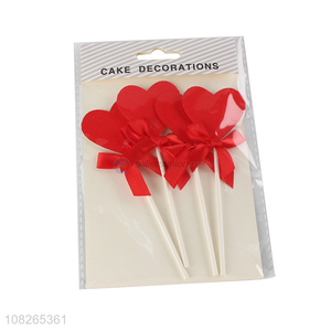 Factory price red heart shape cake topper with top quality