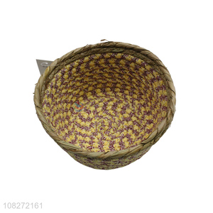 China supplier round hand-woven storage basket small seagrass basket