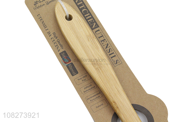 New design biodegradable non-stick bamboo slotted turner frying spatula