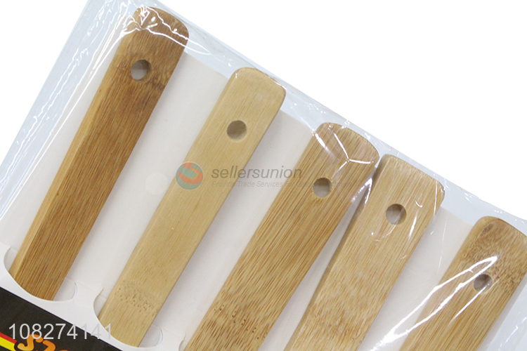 Hot selling durable heat resistant non-stick bamboo kitchen utensil set