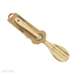 Online wholesale long handle non-stick bamboo cooking spoon for kitchen