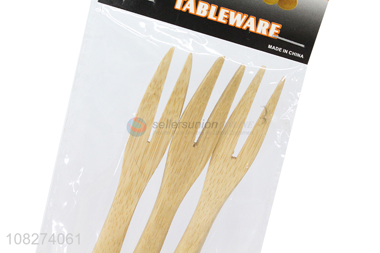 Factory price eco-friendly bamboo fruit fork set bamboo cutlery set