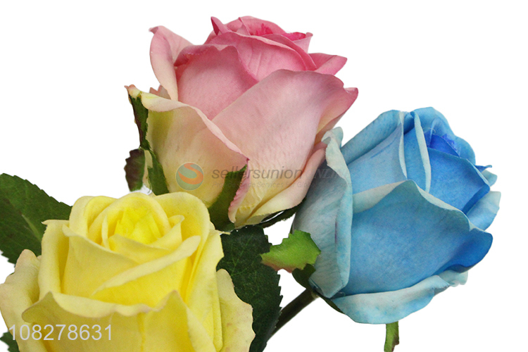 China supplier artificial rose wedding party bouquet