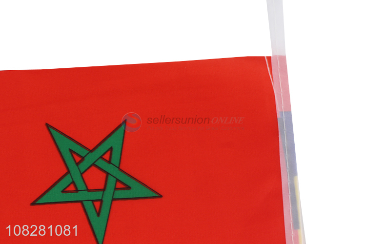 Yiwu market polyester Morocco national flag handheld flag