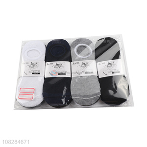 Factory price non-slip men boat socks men invisible socks